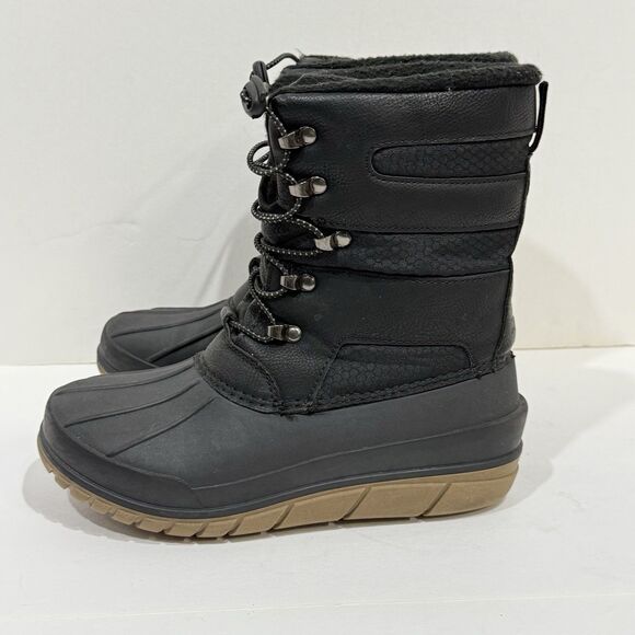High Sierra Blaine Winter Snow Boots Waterproof Black with Leather Youth Size 3M - Picture 5 of 13